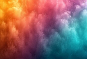 Rainbowcolored powder falling from the sky - obrazy, fototapety, plakaty