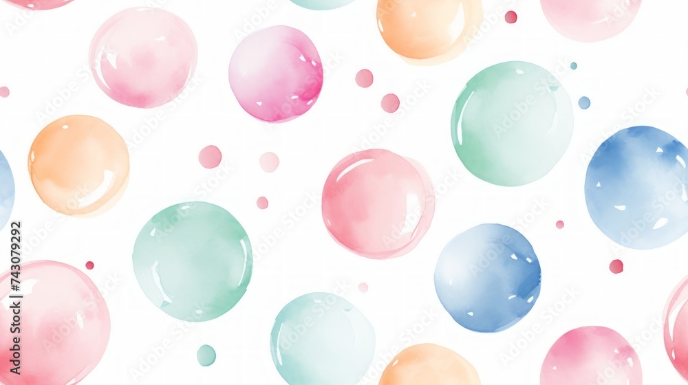 Poster generative ai simple aquarelle balls pattern