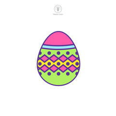 Easter egg, Easter day festival, Egg Icon symbol vector illustration isolated on white background