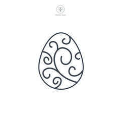Easter egg, Easter day festival, Egg Icon symbol vector illustration isolated on white background