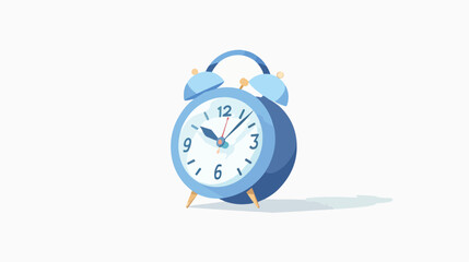 Blue alarm clock cartoon flat vector illustration