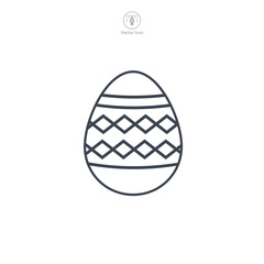 Easter egg, Easter day festival, Egg Icon symbol vector illustration isolated on white background