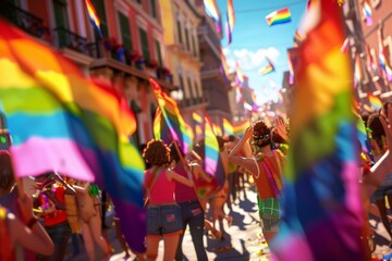 LGBTQ Pride quilting. Rainbow art colorful lgbtq+ art diversity Flag. Gradient motley colored genderjam LGBT rights parade festival windsor tan pride community equality