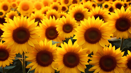 Sunflower background, summer sunflower field