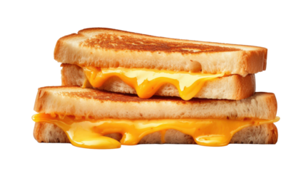 Cheese toasted sandwich isolated on transparent a white background 