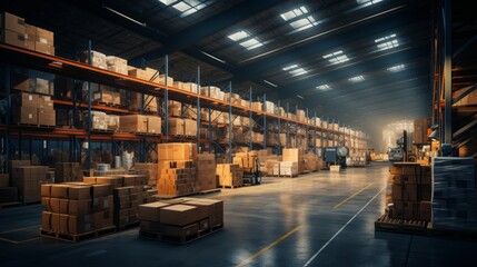 Generative AI Storage Warehouse Interior View
