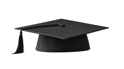 College graduation cap isolated on transparent a white background