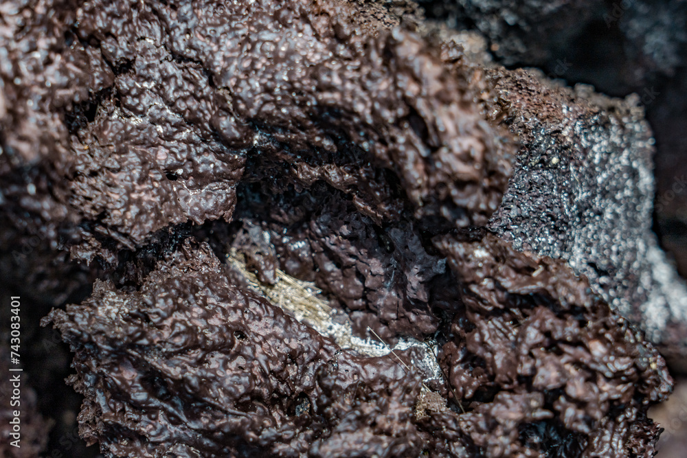 Wall mural pele's hair is a volcanic glass formation produced from cooled lava . mauna ulu lookout. chain of cr