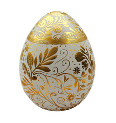 Fototapeta premium Golden Ester egg on transparent background