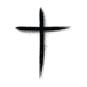 Hand drawn cross vector. Vector cross. The cross is made with a brush.