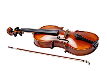 Classic Violin and Bow Isolated