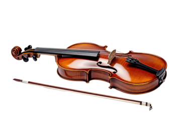 Classic Violin and Bow Isolated
