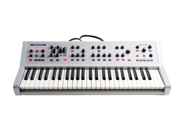 Modern White Analog Synthesizer Keyboard Isolated