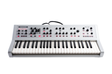 Modern White Analog Synthesizer Keyboard Isolated