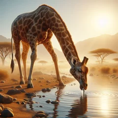 Gordijnen Giraffe in safari © Nihad Bakhshiyev
