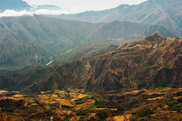 Selbstklebende Fototapete Vinicunca Peruvian mountains landscape close to Vinicunca Rainbow Mountain