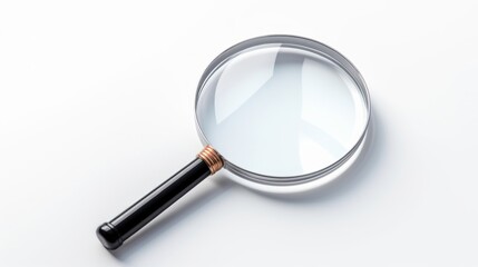 Generative AI magnifying glass lies on white isolated background realistic photo
