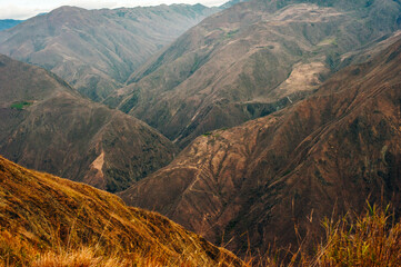 Peruvian mountains landscape close to Vinicunca Rainbow Mountain