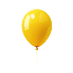 Yellow balloon isolated on a transparent a white background