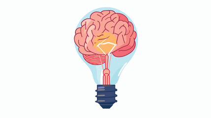 Brain storm with bulb vector illustration design