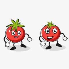 set of funny flat vector tomato cartoon