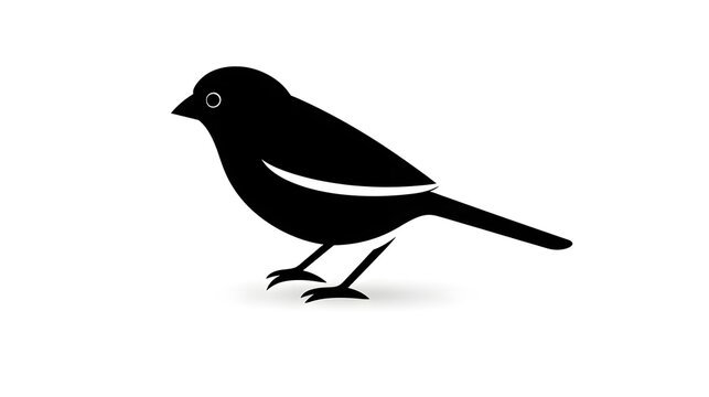 sparrow minimal silhouette icon on white background