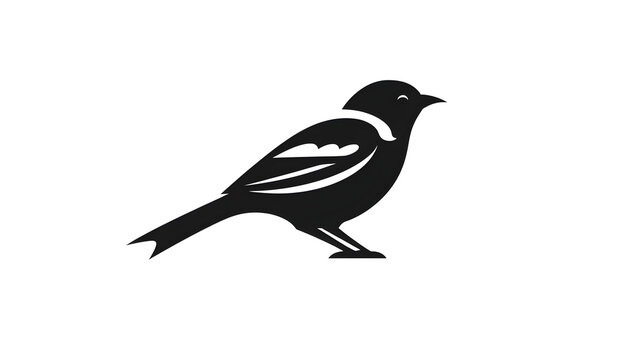 sparrow minimal silhouette icon on white background