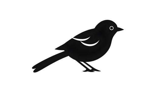 sparrow minimal silhouette icon on white background