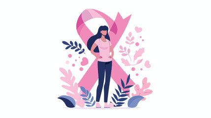 Obraz na płótnie Canvas Breast cancer awareness pink ribbon design campai