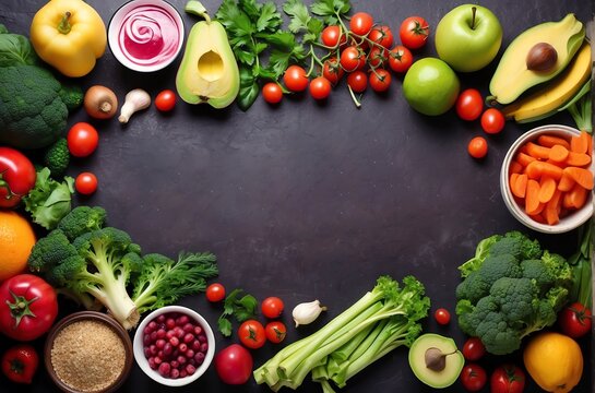 Healthy food diet menu vegetables fruits fresh