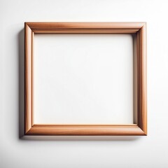Wooden Picture Frame Hanging on a White Wall
