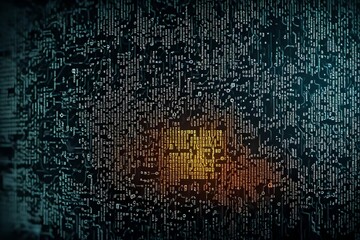 System hacking with info message. Background with a code