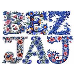  floral design lettering in Polish language