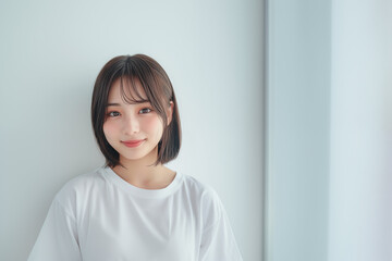 10代の笑顔のかわいい女性