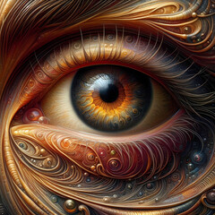  oil painting eye, depicting intricate details and rich colors that capture the depth and expressiveness of the human gaze, generative ai - obrazy, fototapety, plakaty