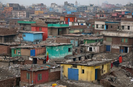 Slum district in India