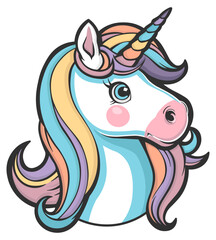 vector unicorn color without background