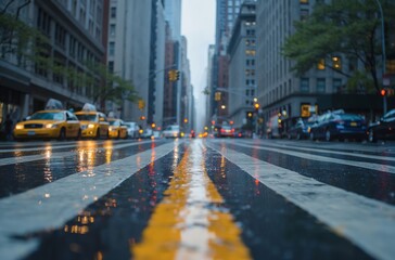 Rainy city street