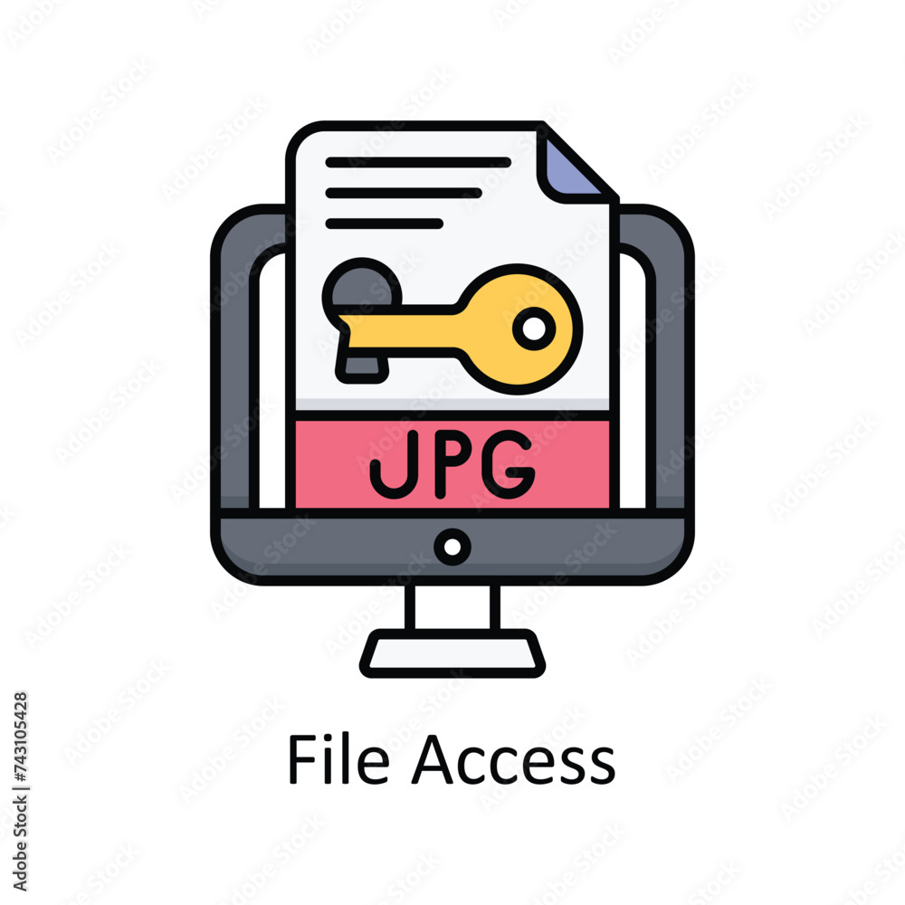 Poster file access vector filled outline icon design illustration. graphic design symbol on white backgroun