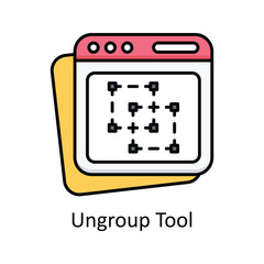 Ungroup Tool vector filled outline Icon Design illustration. Graphic Design Symbol on White background EPS 10 File