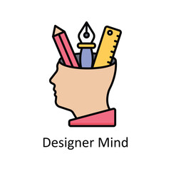 Designer Mind vector filled outline Icon Design illustration. Graphic Design Symbol on White background EPS 10 File