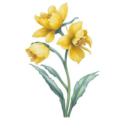 watercolor graphics  spring flower daffodil