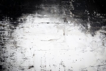 Obraz premium Abstract textured wallpaper presenting an old black-white grunge background with distressed textures and chipped paint. The monochromatic palette adds contrast.