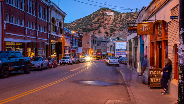 Bisbee, a historical mining town in South-Eastern Arizona, America, USA. A small town founded in 1880 with amazing old buildings, architecture and a fun travel destination.