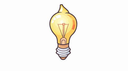 Bulb light idea icon cartoon flat vector illustration