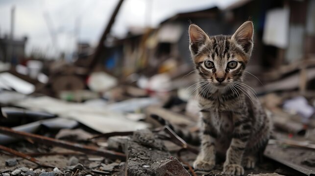 Pet cats killed in wars, deforestation and natural disasters