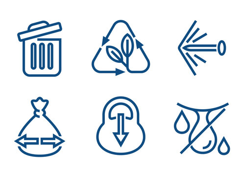 Plastic pack flat icons in bold line