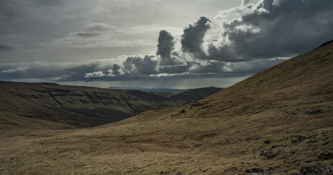 Timelapse of massive clouds building up. Shot from the Trotternish Ridge on the Isle of Skye, Scotland.
