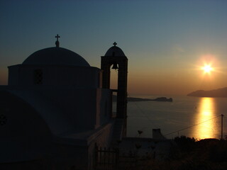 church at sunset in island