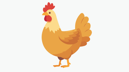 Chicken healthy food cartoon flat vector illustration